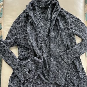 Express long black and gray cardigan with pockets